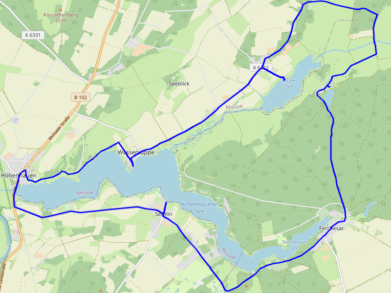 Karte Rund um den Hohennauener See