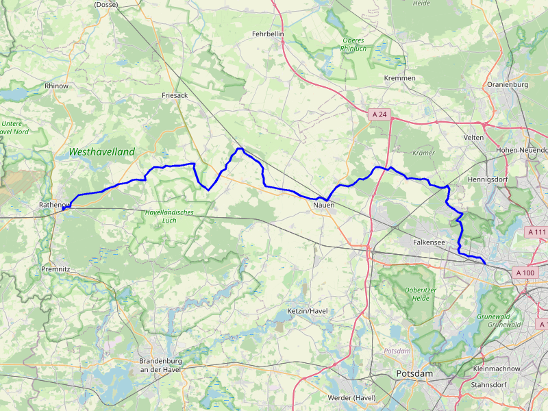 Karte Der Havellandradweg