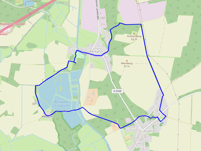 Karte Rochow Wanderweg