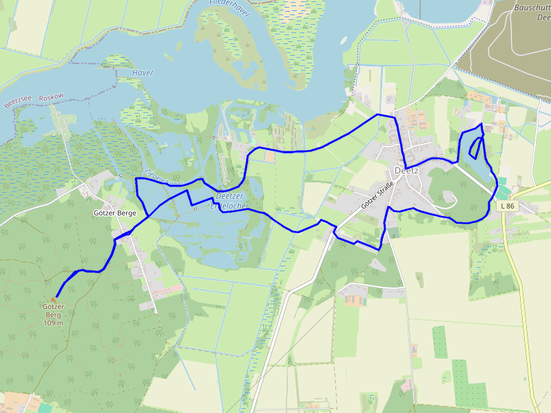 Karte Deetzer Erdelöcher & Götzer Berg