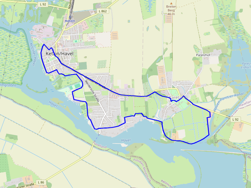 Karte Paretz und Ketzin