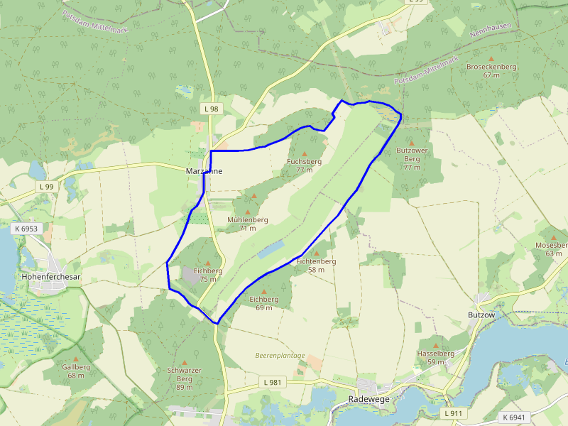 Karte Rund um das Marzahner Fenn