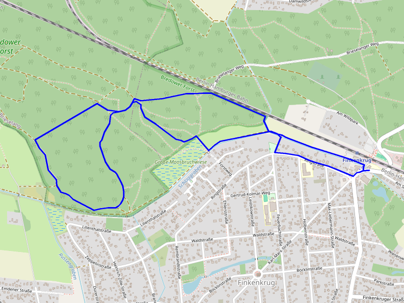 Karte Bredower Forst