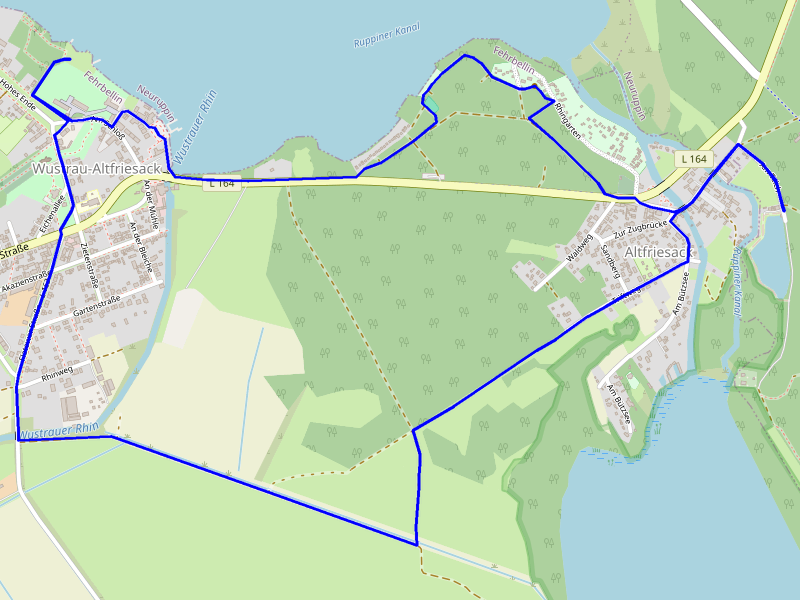 Karte Wustrau und Altfriesack