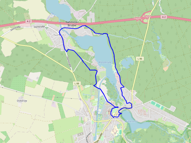 Karte Rund um den Lehniner Klostersee