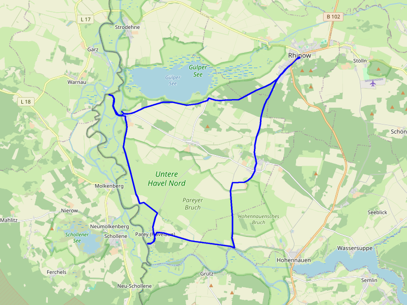 Karte In den Gülper Havelauen