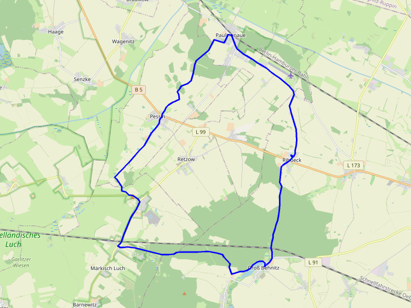 Karte Fontanes Ribbeck und Groß Behnitz