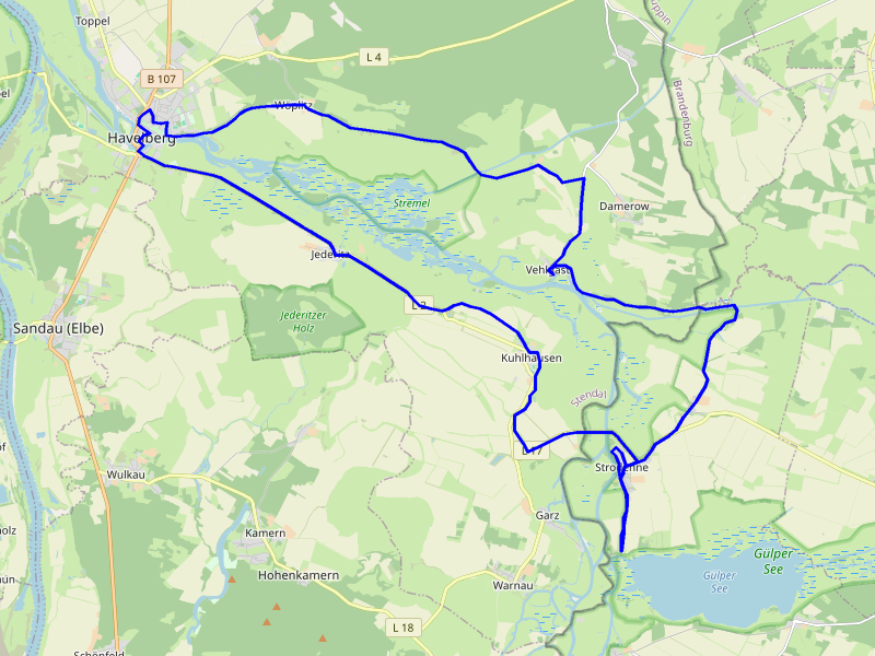 Karte An Dosse und Stremel nach Havelberg