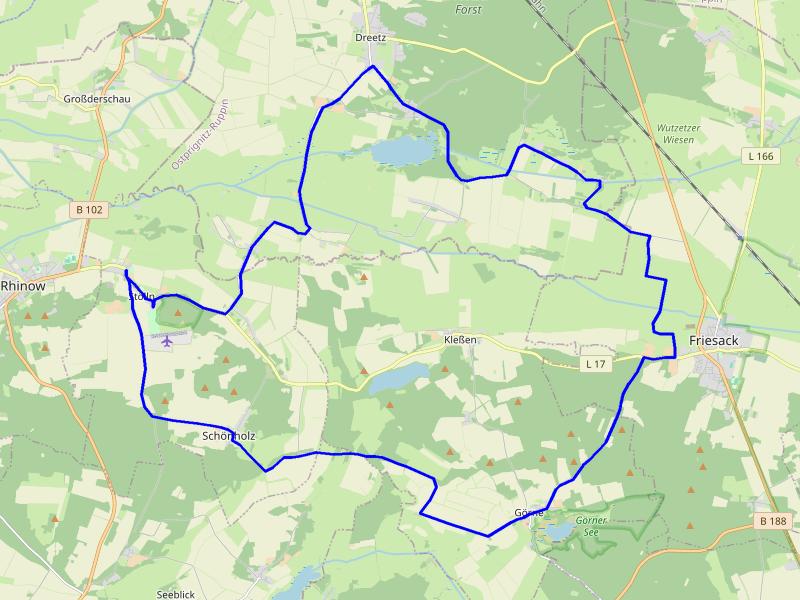 Karte Vom Rhinluch nach Stölln