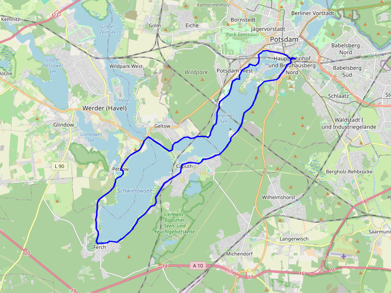 Karte Rund um Templiner und Schwielowsee