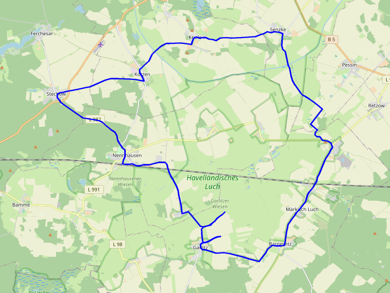 Karte Durch das Havelländische Luch