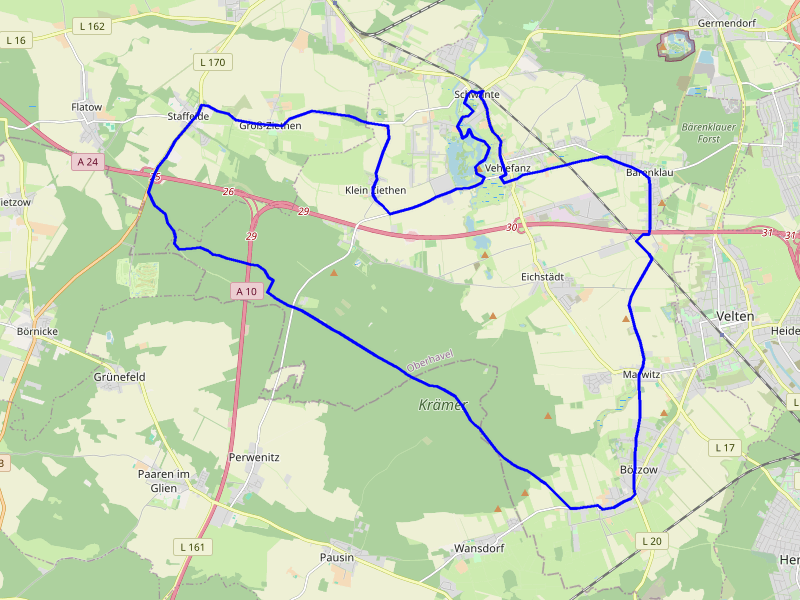 Karte Schwante und der Krämer Forst