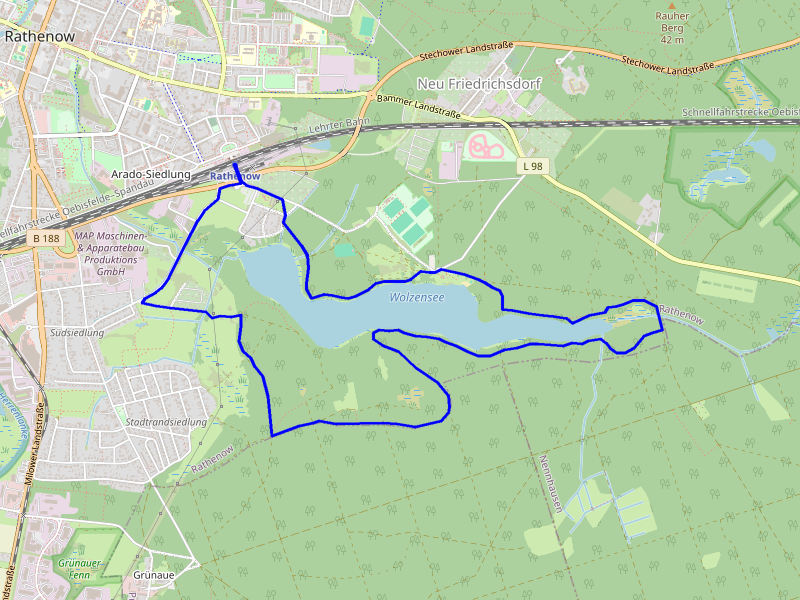 Karte Rund um den Wolzensee