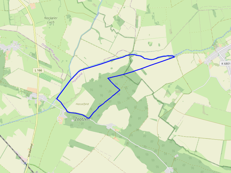 Karte Der Zootzen und der Alte Rhin