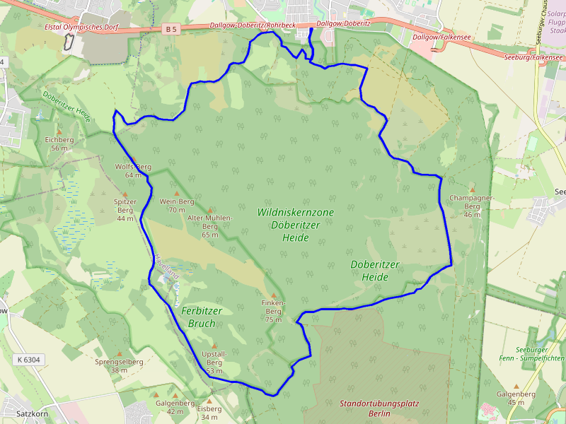Karte Rundweg Döberitzer Heide