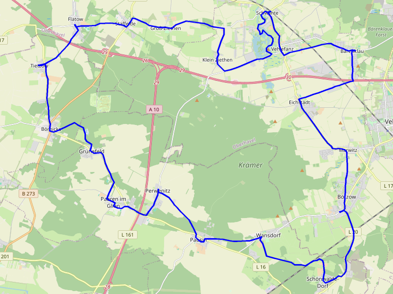 Karte Dörferkranz Krämer Forst