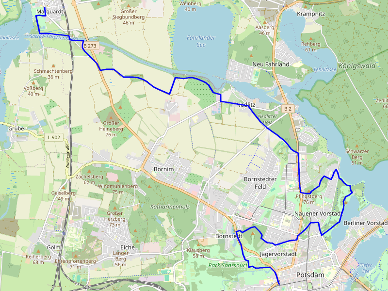 Karte 66-Seen-Wanderweg Etappe 1