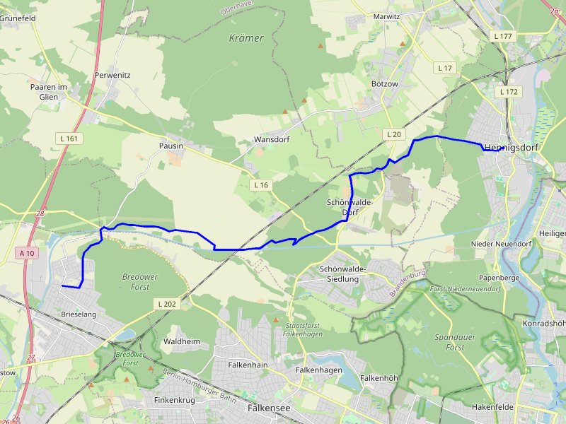 Karte 66-Seen-Wanderweg Etappe 3