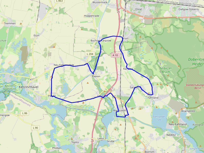Karte Priort Runde nach Marquardt