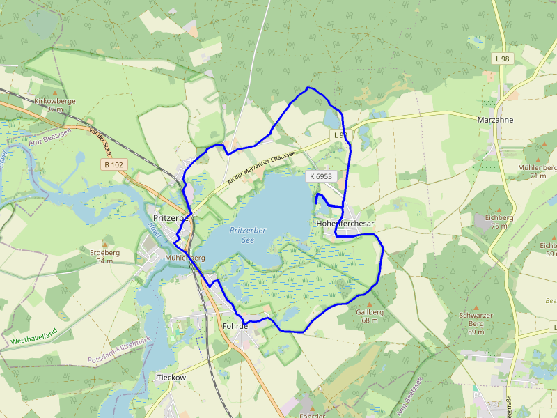 Karte Rund um den Pritzerber See