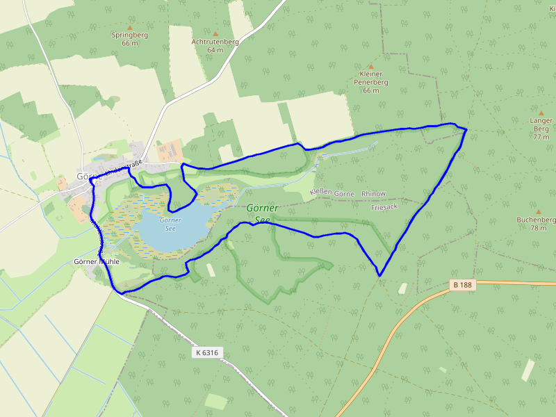 Karte Rundwanderung um den Görner See