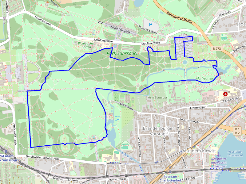 Karte Spaziergang im Park Sanssouci