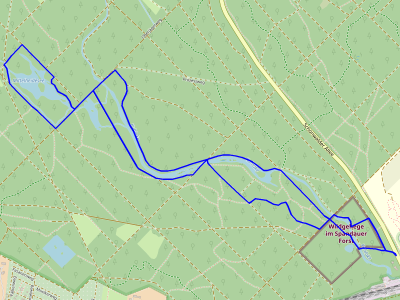 Karte Wanderung an der Kuhlake