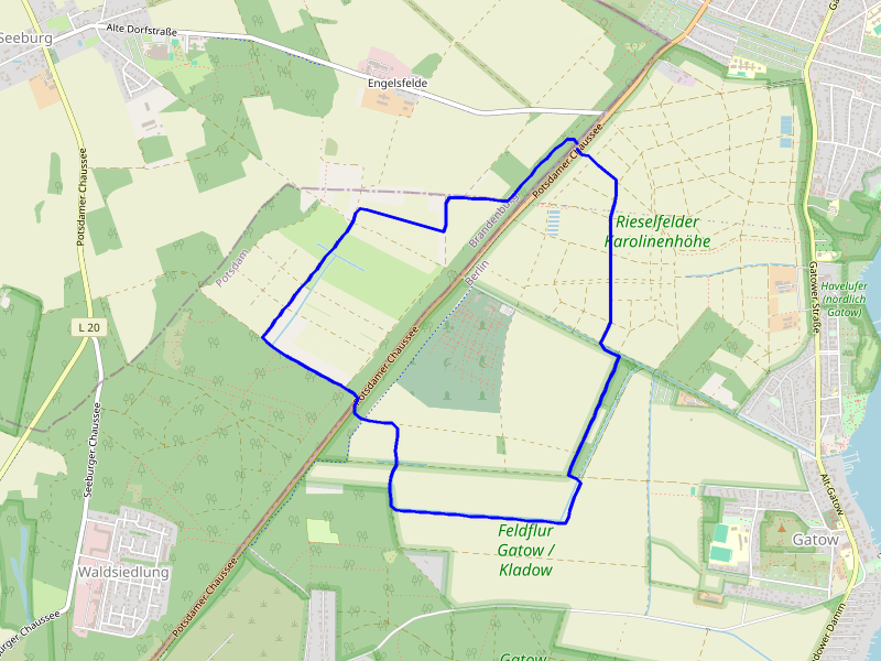 Karte Rieselfelder und Gatower Feldflur