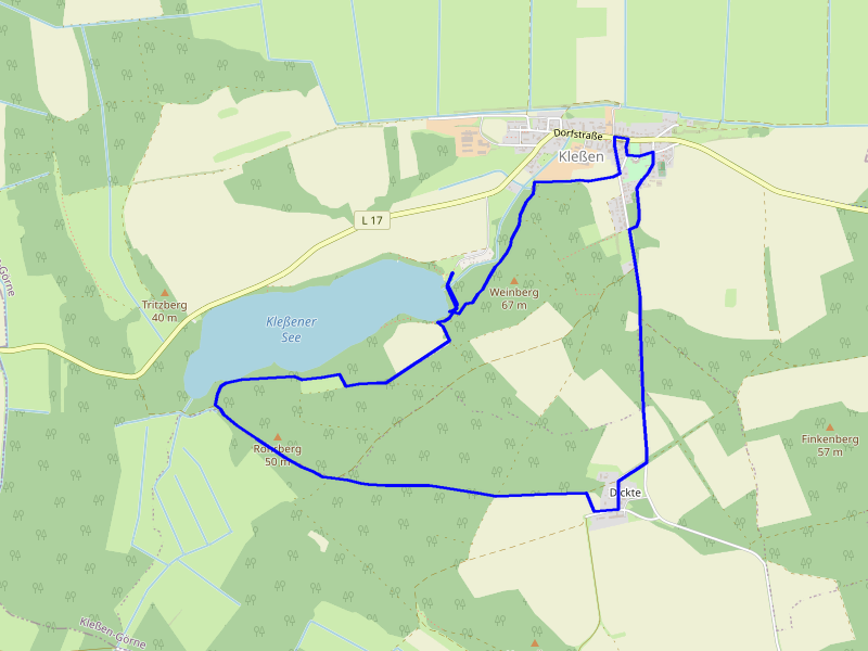 Karte Wanderung am Kleßener See