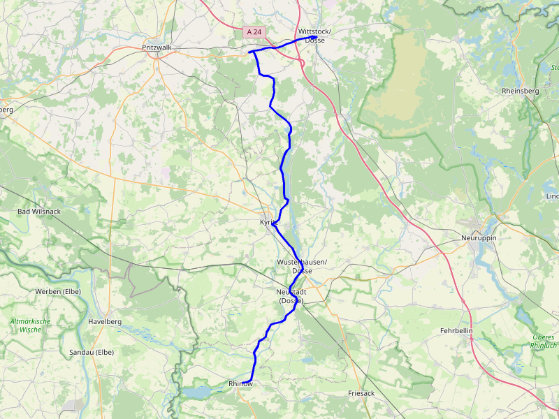 Karte Dosse Städte Tour