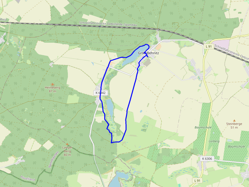 Karte Rund um die Behnitzer Seen