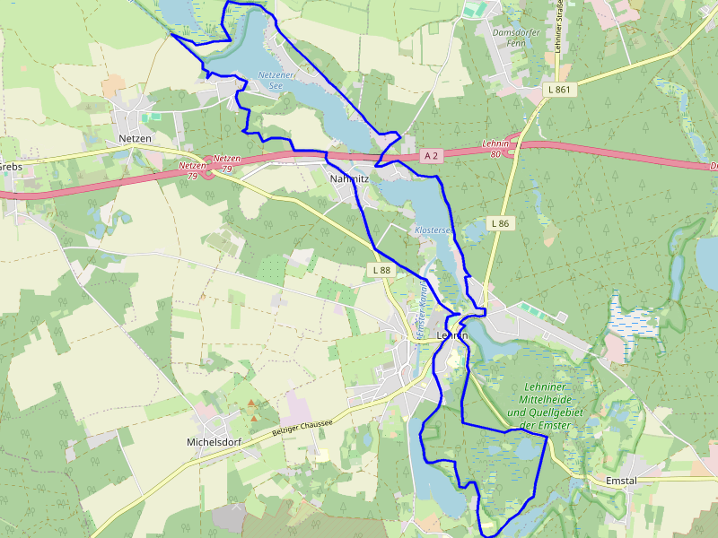 Karte Die Seen im Land des Klosters